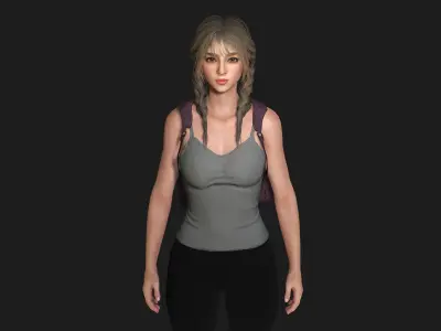 AAA 3D REALISTIC CHARACTER - BEAUTIFUL YOUNG GIRL MADISON 01 Low-poly 3D model