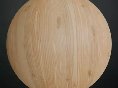 Light Natural Ash Wood with Knots PBR Seamless Texture