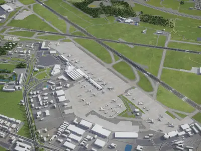 Warsaw - Chopin Airport - WAW Low-poly 3D model