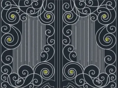 Door Gate 2 Iron Wings Art 001 3D model