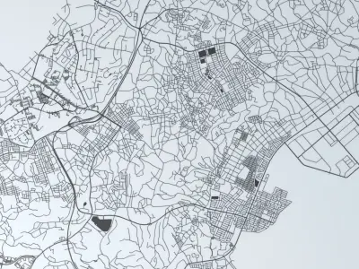 Okinawa City Road Network and Streets 3D model