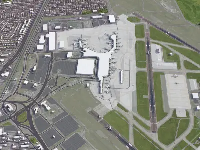 Montreal-Pierre Elliott Trudeau International Airport - YUL Low-poly 3D model