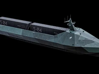  Marauder Saronic - Unmanned Robotic Autonomous Surface Vessel With Camo PBR 