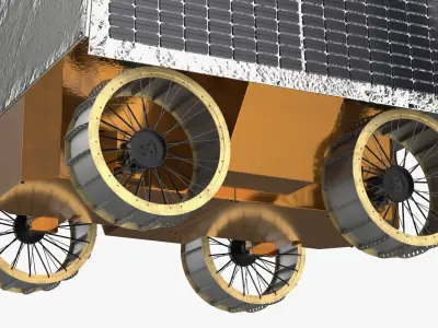  NASA VIPER Robotic Lunar Rover Silver Rigged for Cinema 4D 