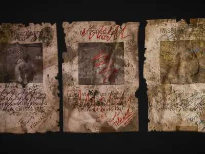 Paper Props - Urban Trash Set Low-poly 3D model