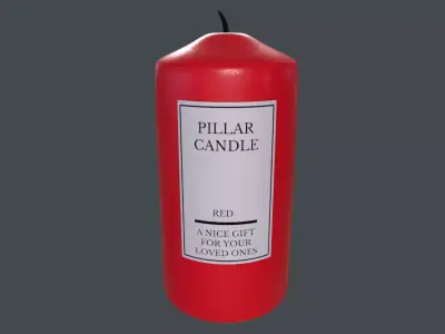 Candles and candleholders-Pillar Candle-GAME READY Low-poly 3D model