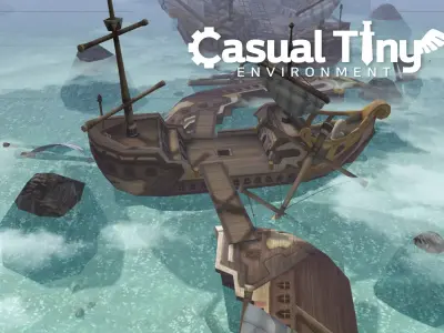 Casual Tiny Environment - Shipboard Battle Low-poly 3D model