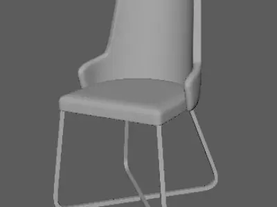chair with gold legs 3D model