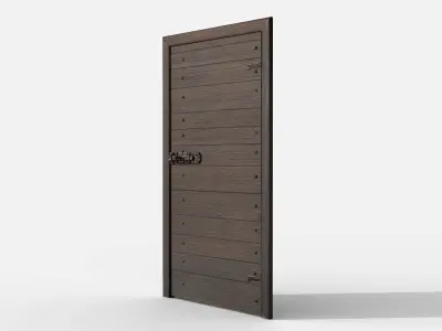 Wooden door 7 Low-poly 3D model