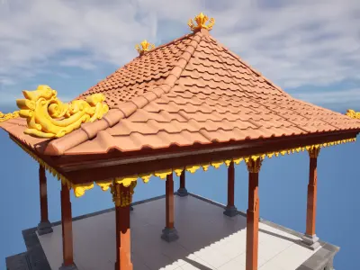 Bale Dangin or Daja Traditional Balinese Pavilion Prop 3D model