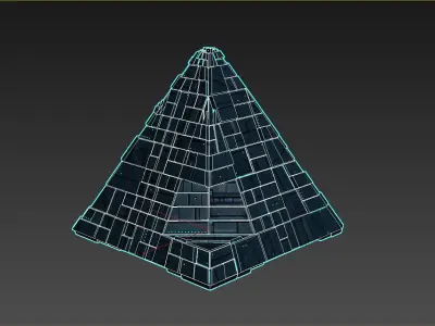lowpoly Spaceship Pyramid sci fi Low-poly 3D model