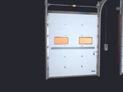 Sectional gate Low-poly 3D model