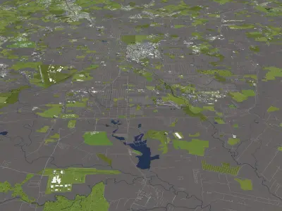 San Antonio 50x50km 3D City Map 3D model