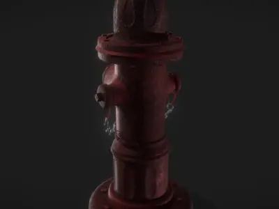 Hardcore Fire Hydrant Low-poly 3D model