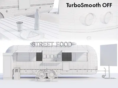 Additional module for street cafes 3D model