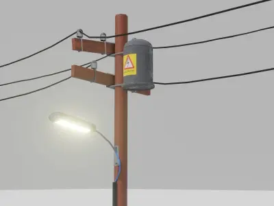 Eletricity Post - Low poly Asset Low-poly 3D model