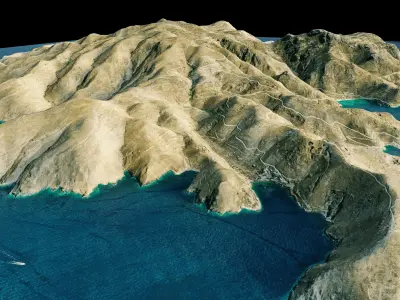 Serifos island full 3d model terrain 3D model