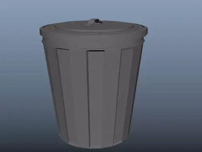 Trash can low poly  Free 3D model
