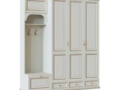 Furniture set wardrobe with doors and drawers 3D model