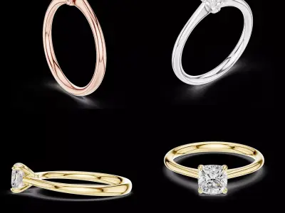 Round Solitaire Engagement Ring CAD Model 3D print model