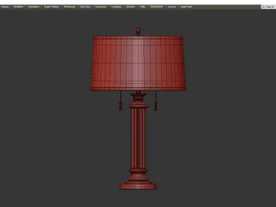 Rolland Antique Brass and Crystal Column Table Lamp Low-poly 3D model