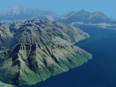 Mountains Valley Range - Queenstown New Zealand 3D model