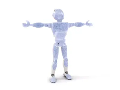 Pink Humanoid Robot model pack Low-poly 3D model