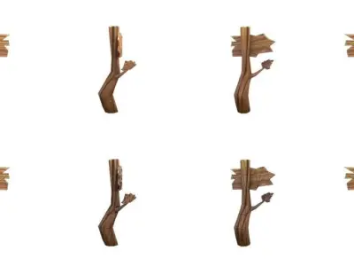 Guidepost Pack 40-49 Low-poly 3D model