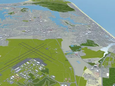 Virginia Beach Virginia USA 60km Low-poly 3D model