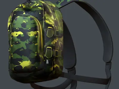 Backpack Camping Generic military human bag storqge baggage Low-poly 3D model