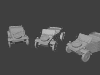 Kubelwagen three color options 3D model