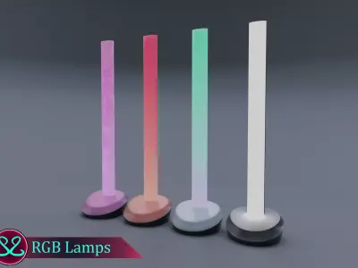 Awesome RGB Led Floor Lamps Floor Lamp Pack Free low-poly 3D model