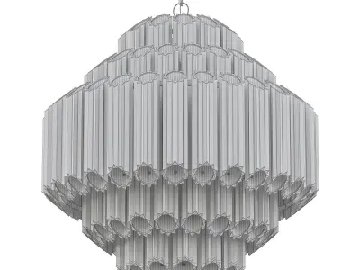 Vittoria S modern chandelier with clear glass rods 3D model