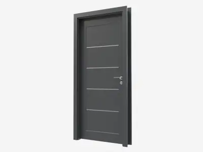 Modern Wooden Interior Door with Furniture 007 3D model