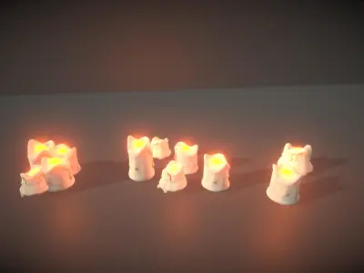 Cartoon Candle Multi Pack Low-poly 3D model