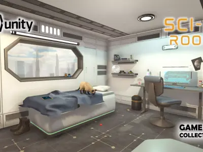 Sci-Fi Room Low-poly 3D model