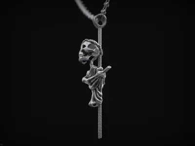 Skeleton Cross Pendant Silver street collection  3D print model