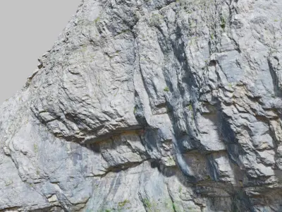 PBR huge Cliff sediment Drone Scan Low-poly 3D model