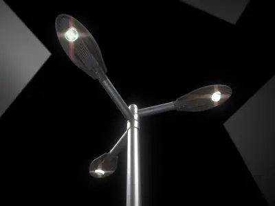Sci-Fi Street Light 14 version 8 5m with pole 2 Low-poly 3D model