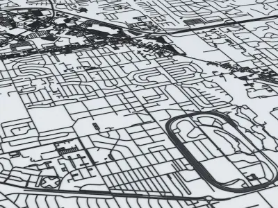 Indianapolis Road Network and Streets 3D model
