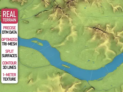 Seoul - Topography Terrain Low-poly 3D model
