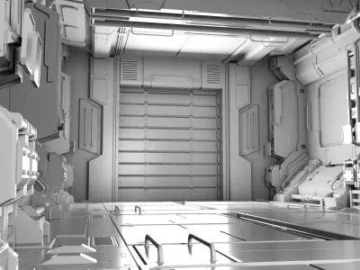 SCIFI CORRIDOR ENVIRONMENT Free 3D model