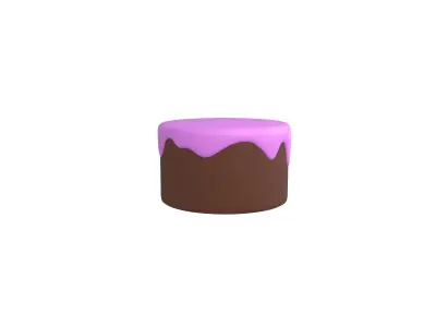 Chocolate Cake v1 009 Low-poly 3D model
