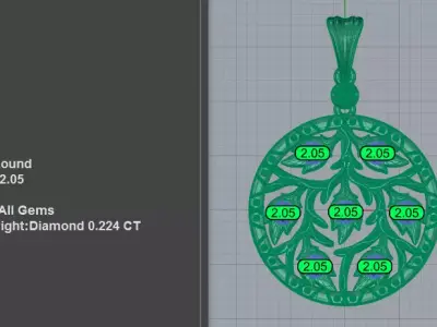 Stunning Victorian Filigree Diamond Pendant 3D print model