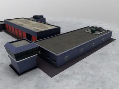 EGKK Fire Station Low-poly 3D model