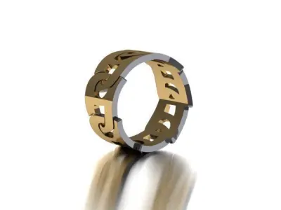 rings calligraphy 3D print model