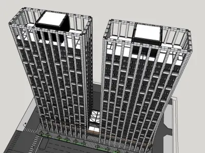 apartment hotel 3D model 3D model