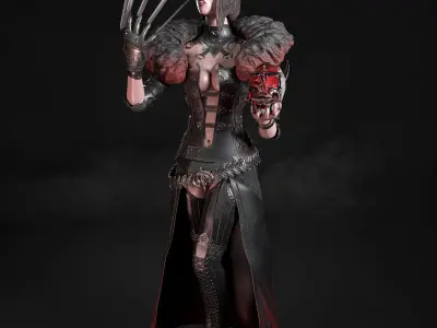 Wizetta - The Blood-witch Low-poly 3D model