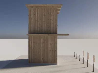 Old wooden house shop 3D model