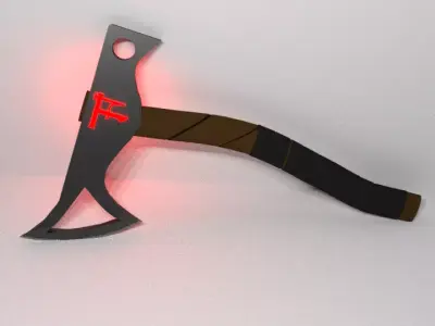 Tomahawk axe with light Low-poly 3D model